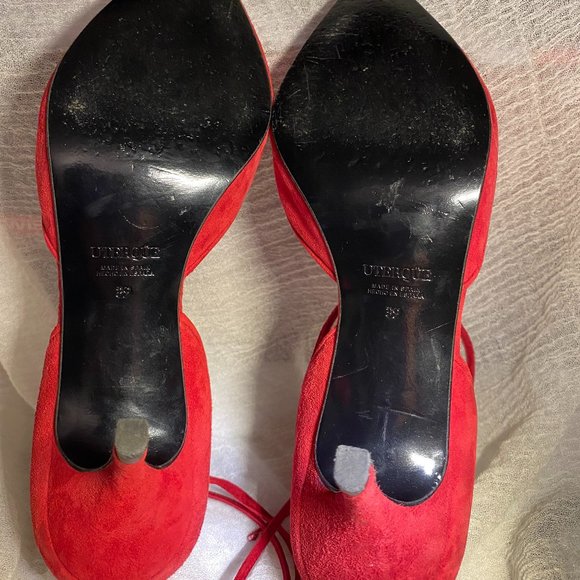 UTERQUE RED TIE-UP PUMPS (SZ 39) (EUC) - Picture 6 of 6